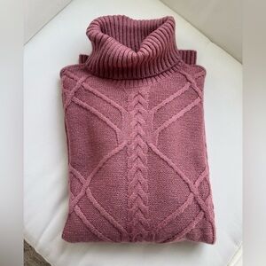 Simply Vera Vera Wang Cable Knit Blush Turtleneck Sweater XL